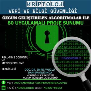 Kriptoloji Veri ve Bilgi Güvenliği Özgün Geliştirilen Algoritmalar İle 80 Uygulamalı Proje Sunumu Gerçekleştirildi